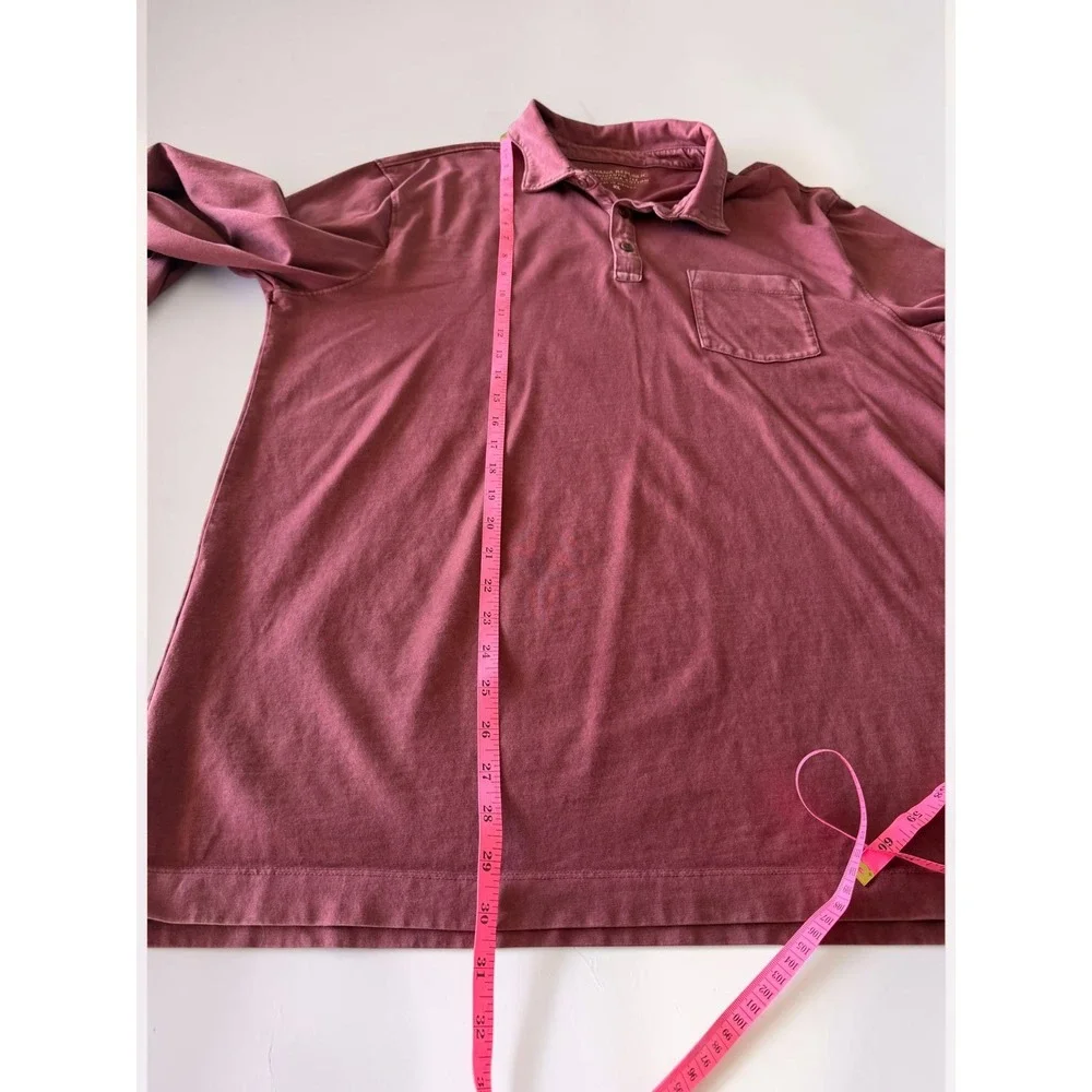 Banana Republic Authentic Tee Mens XL Burgundy Supima Cotton Long Sleeve Polo